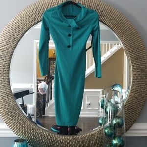 Blue dress with black buttons. Sz M